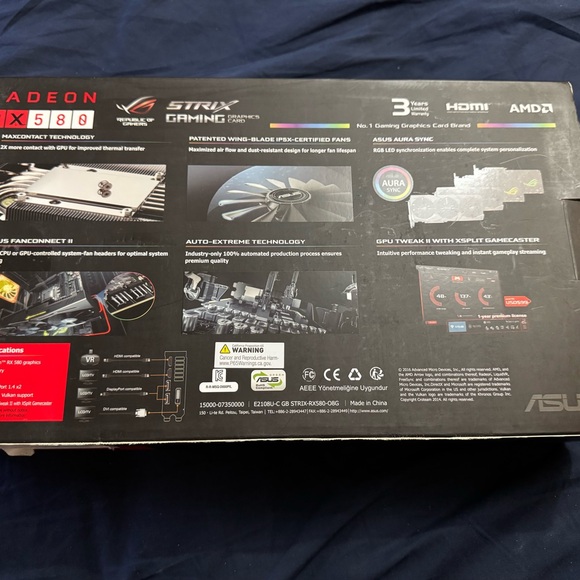 ASUS ROG Strix RX 580 Gaming Graphics Card - READ DESCRIPTION - Picture 2 of 9
